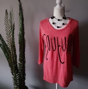 Next red beaded graphic 3/4 sleeve tee